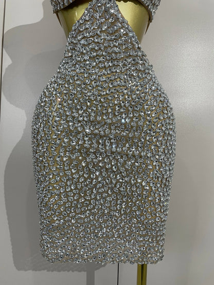 She Sparkle Mesh Mini Dress