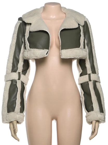 Fur Collar Crop Jacket