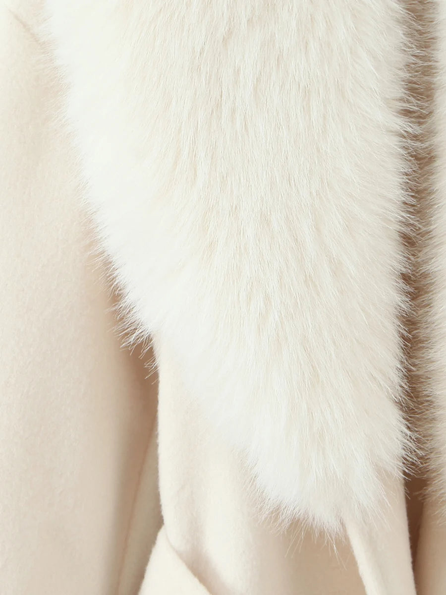 Fur Collar Elegant Trench Coat