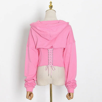 Hoodie Bandage Corset Jacket