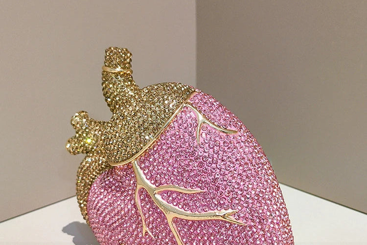 Heart Rhinestone Clutch Bag