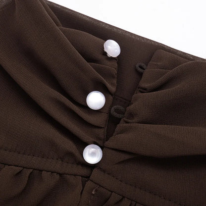 Turtleneck Sheer Chiffon Capris Set