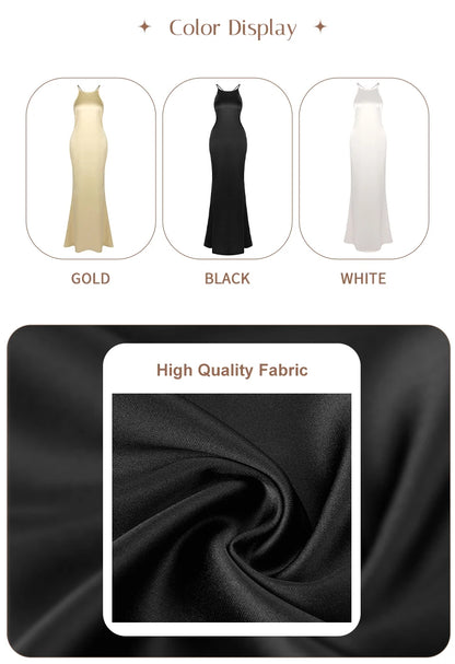 Backless Satin Maxi Dress