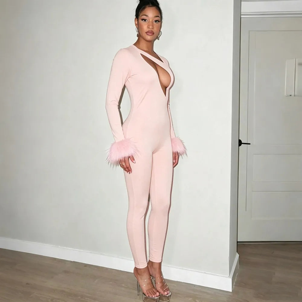 Rissa Fur Jumpsuit