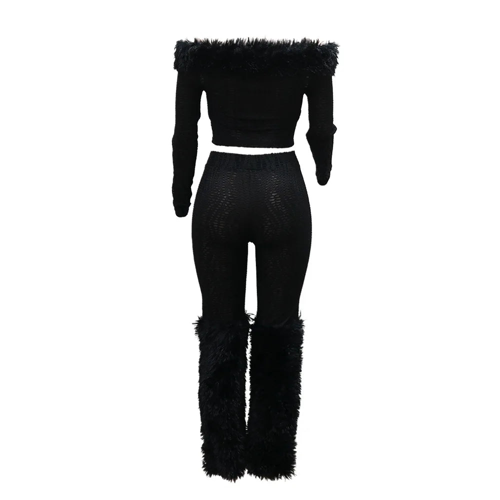 Britney Fur Pants Set