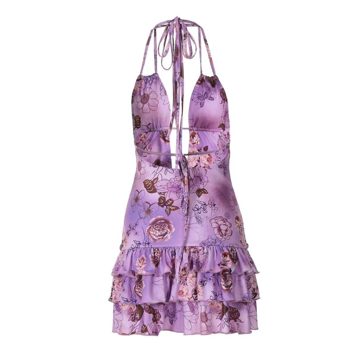 Purple Plum Pleated Mini Dress