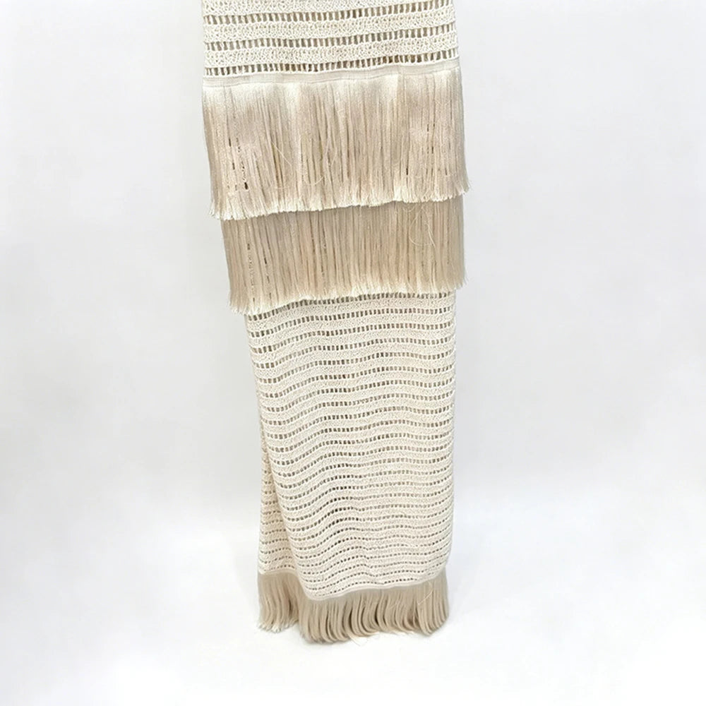 Dolores Knitted Fringe Maxi Dress