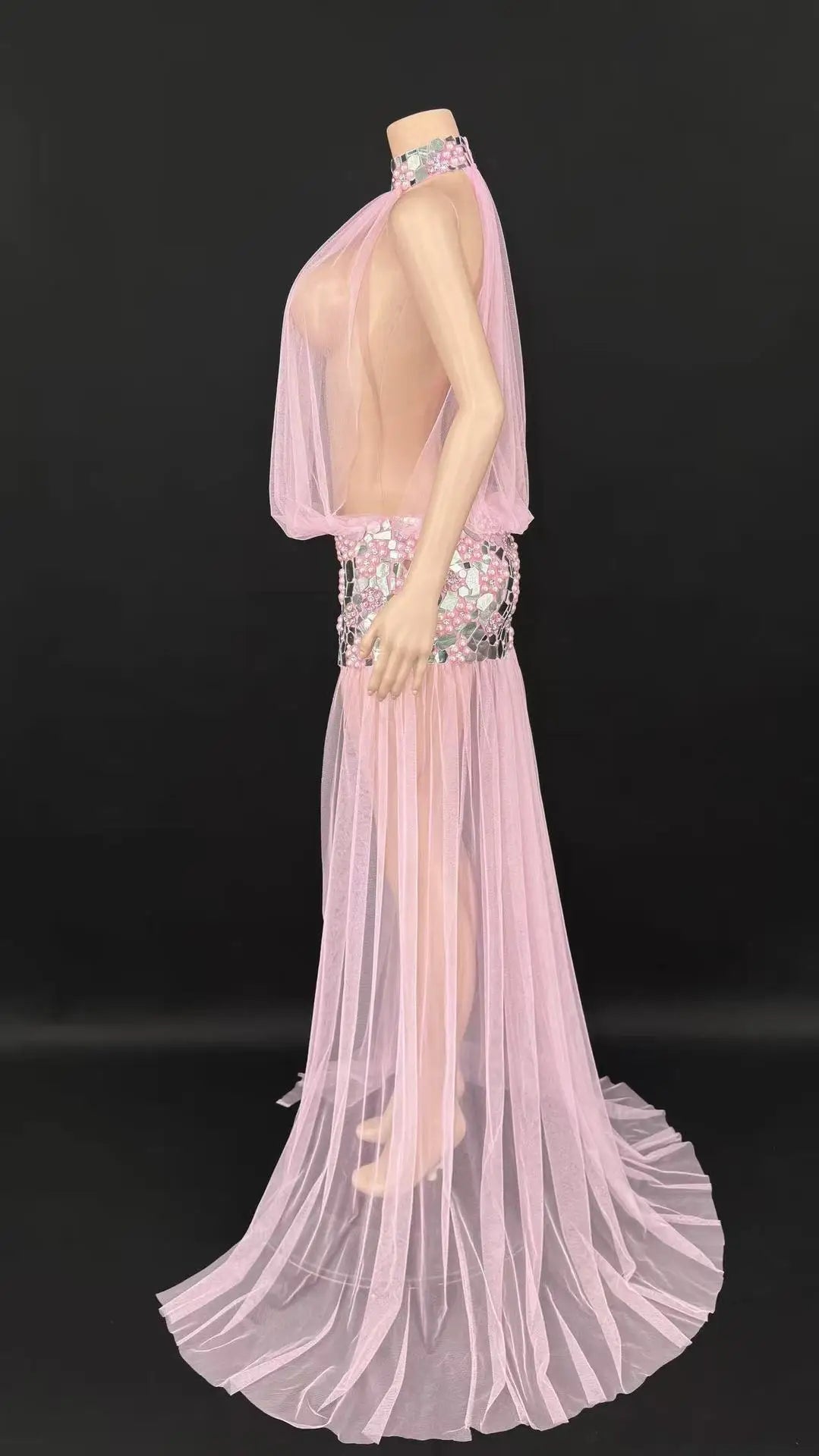 Meisha Sequin Train Dress