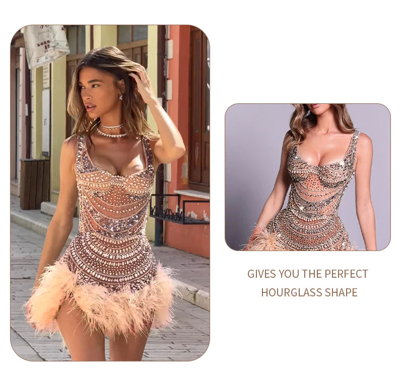 Sparkling Feather Dress