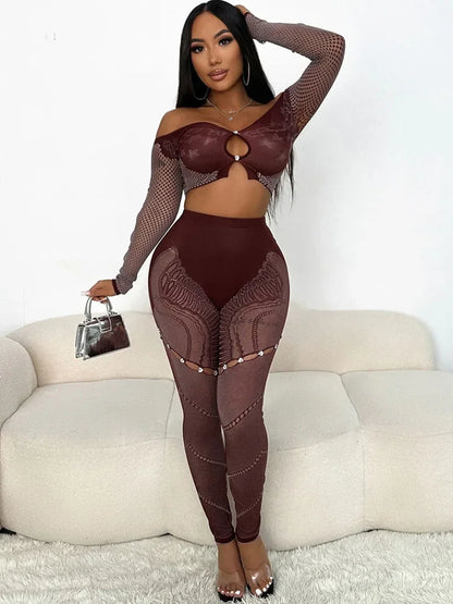 Tysha Off Shoulder Leggings Set