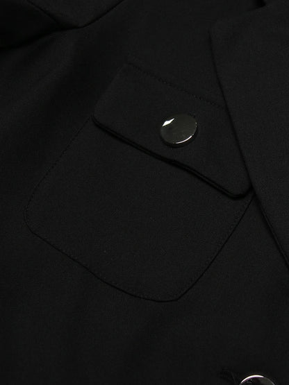 Notched Collar Belt Temperament Blazer