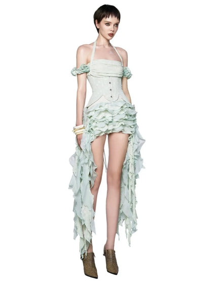 Ruffled Corset Dress Set