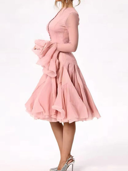 Lory Peated Flare Midi Dress