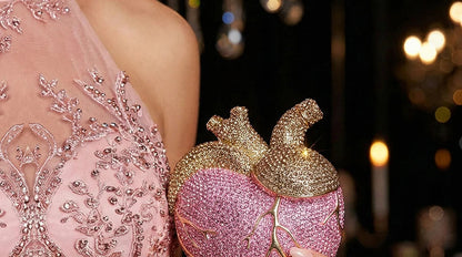 Heart Rhinestone Clutch Bag