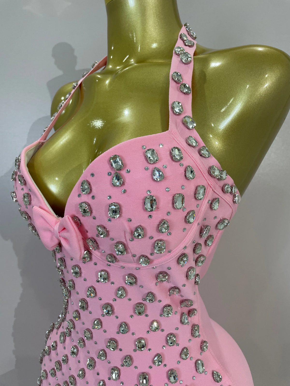Sarah Rhinestone Bandage Mini Dress