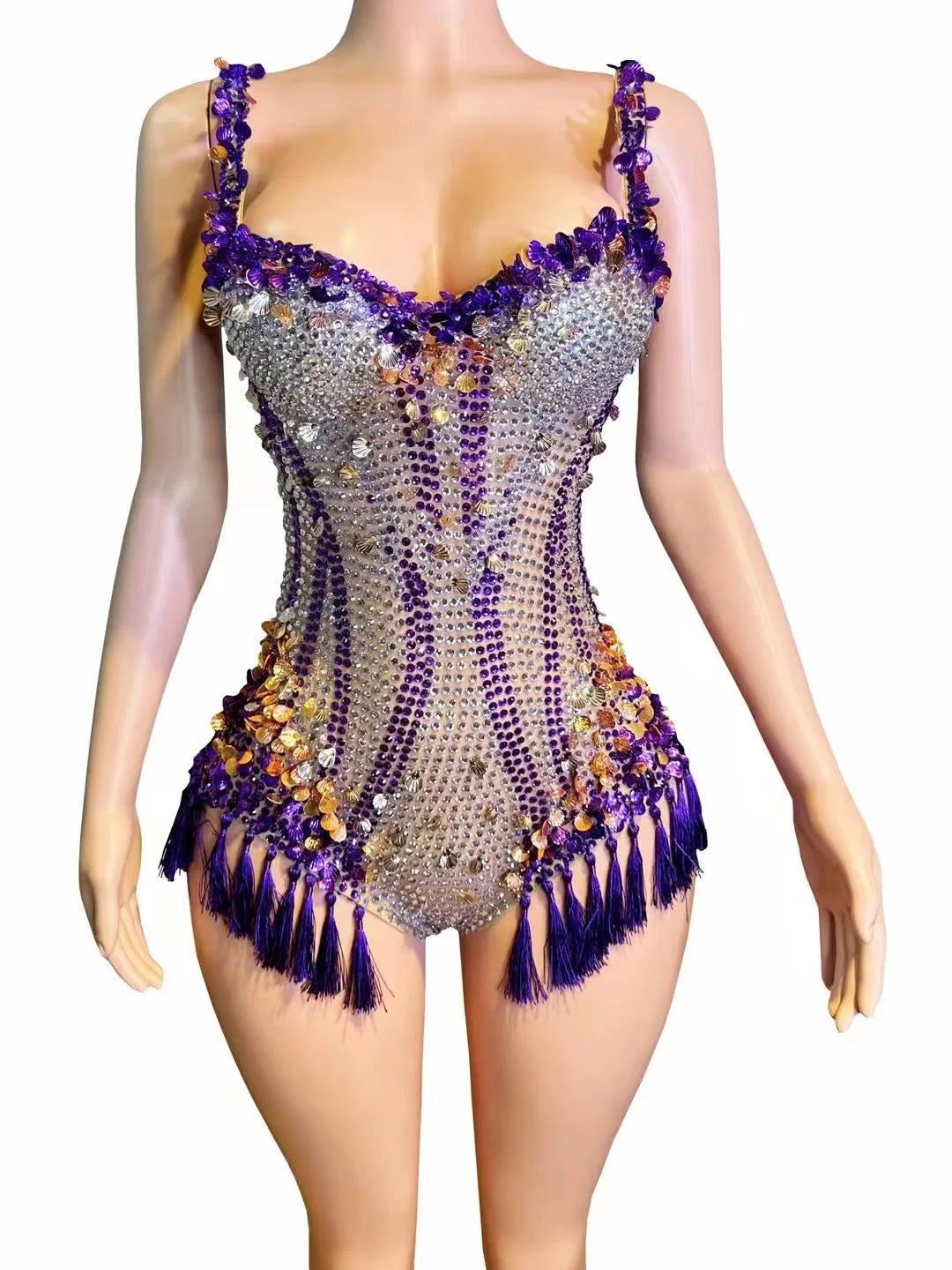 Miana Sequins Tassel Bodysuit
