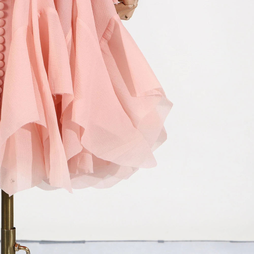 Lory Peated Flare Midi Dress