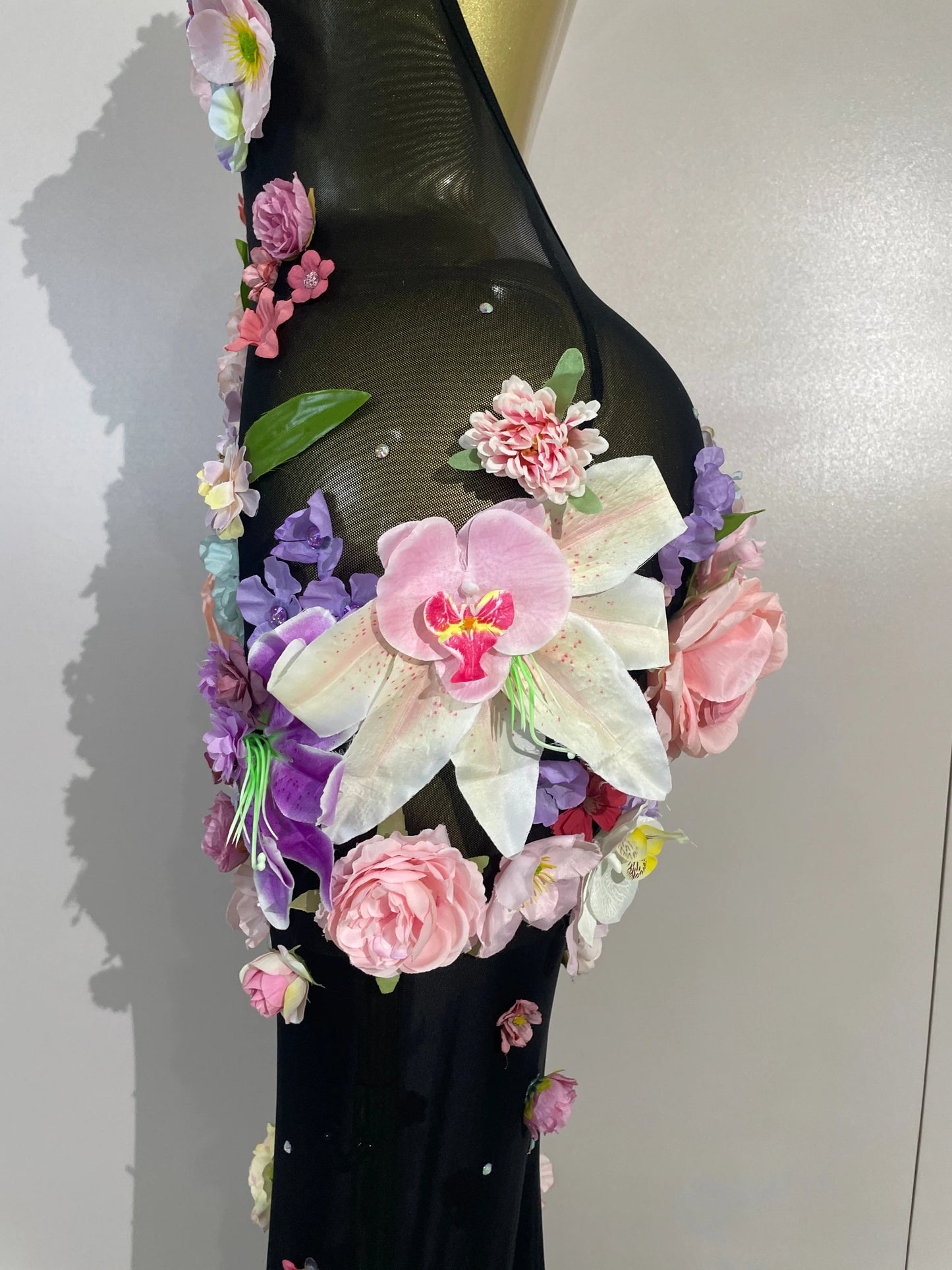 Luxe Flower Mesh Maxi Dress