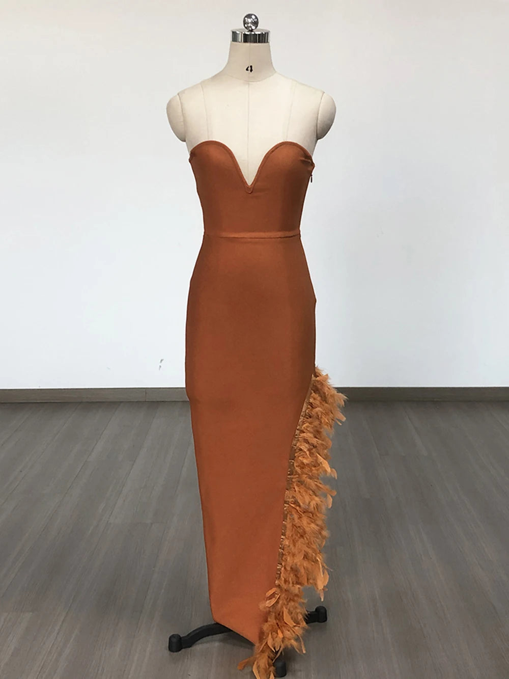 Royce Feather Bandage Maxi Dress