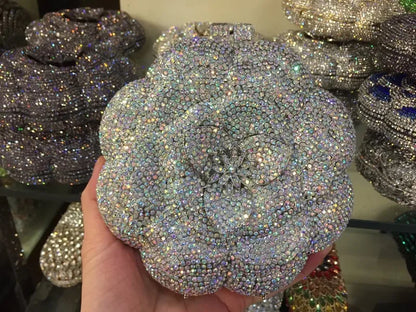 Floral Crystal Clutch Purse