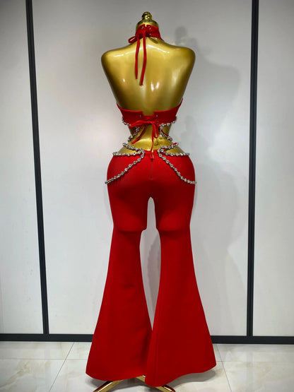 Anita Rhinestone Bandage Pants Set