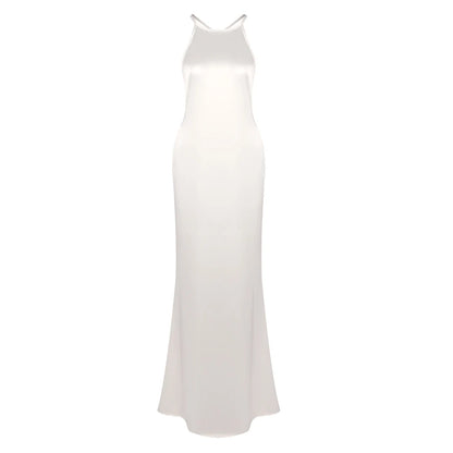 Backless Satin Maxi Dress