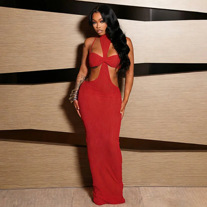 Lainesa Ribbed Knit Maxi Dress
