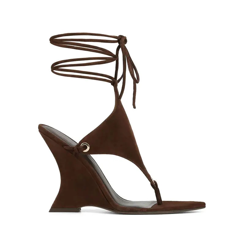 Ankle Strap Wedge High Heels