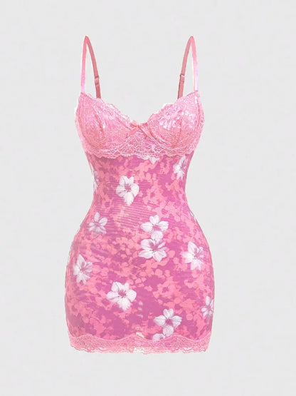Floral Lace Mini Dress