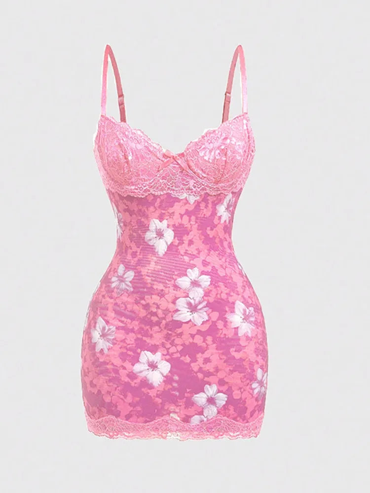 Floral Lace Mini Dress