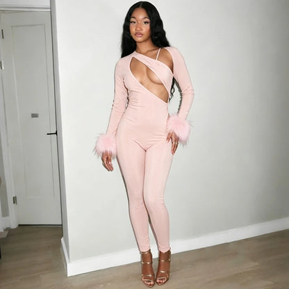 Rissa Fur Jumpsuit