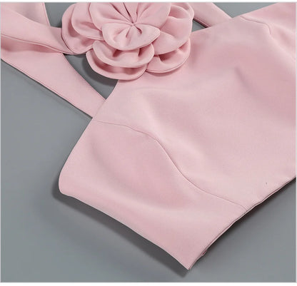 Pink Flower Decorative Skirt Set