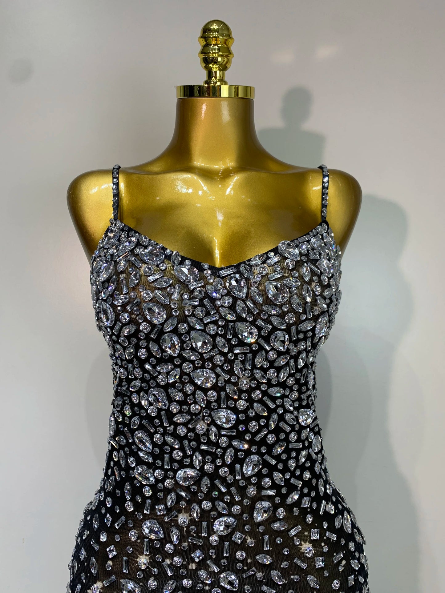 Zoey Rhinestone Mesh Maxi Dress