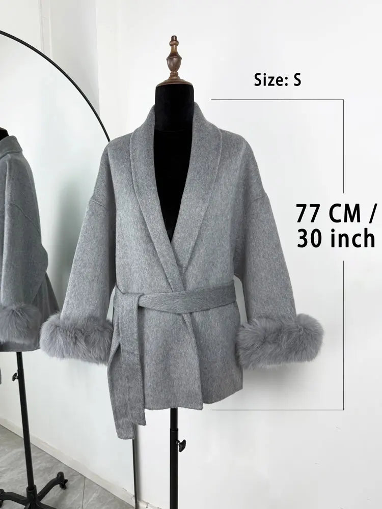 Fox Fur Wool Overcoat