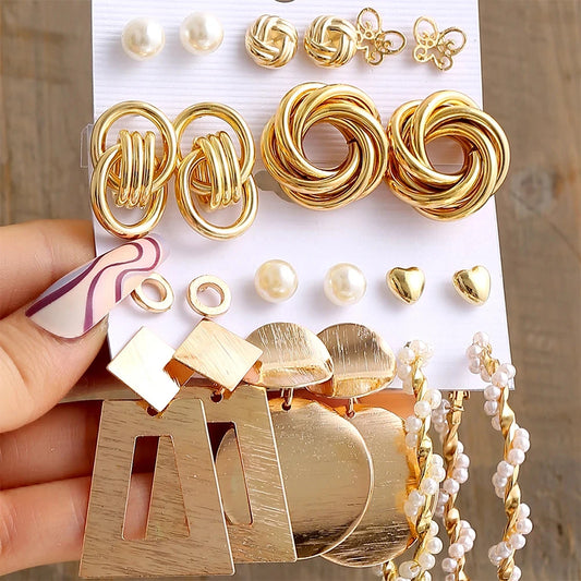 Hoop Dangle Earrings Set