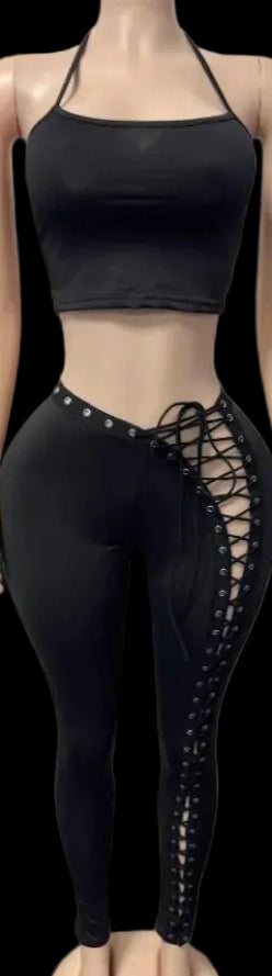 Lezli Lace Up Pants Set
