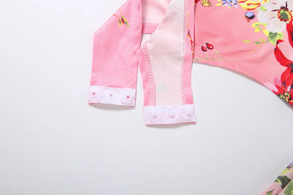Floral Mesh Cape Sleeve Bodysuit