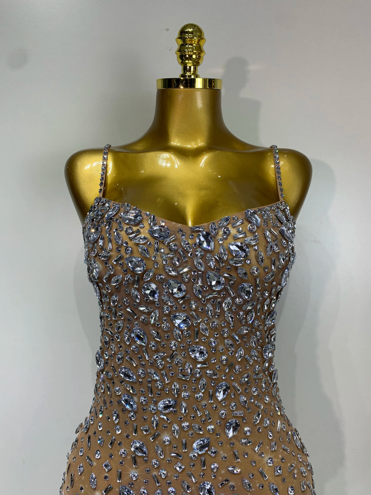 Zoey Rhinestone Mesh Mini Dress