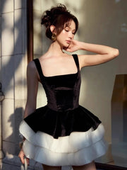 Loria Ruffles Velvet Dress