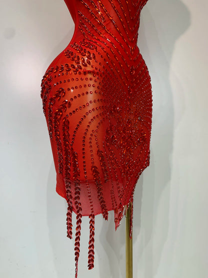 Frankie Rhinestones Mesh Dress