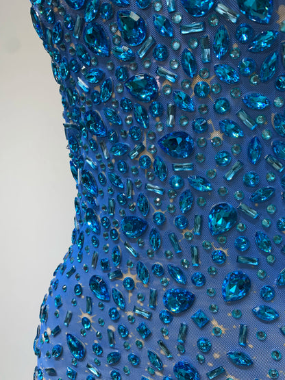 Zoey Rhinestone Mesh Maxi Dress
