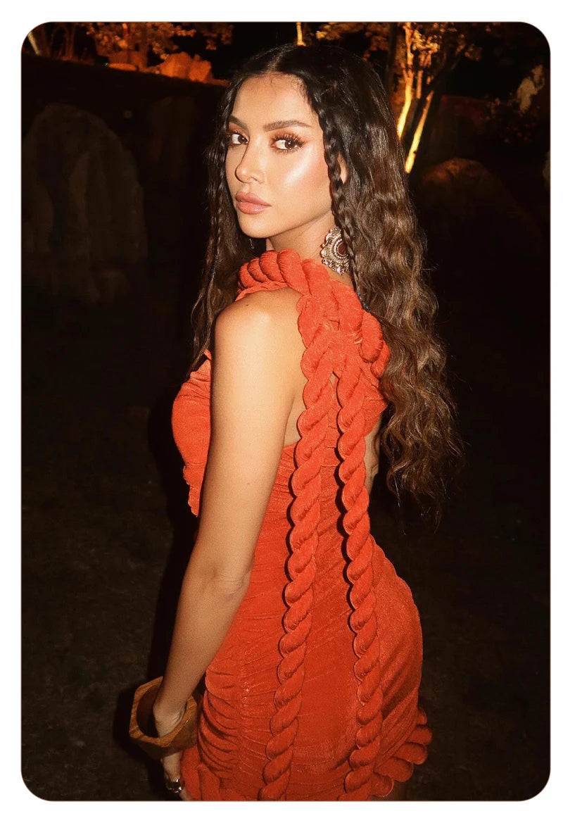 Velvet Rope One-Shoulder Mini Dress