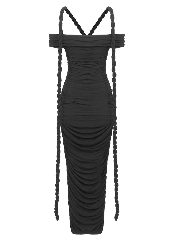 Iconic Braided Tassel Bodycon Dress