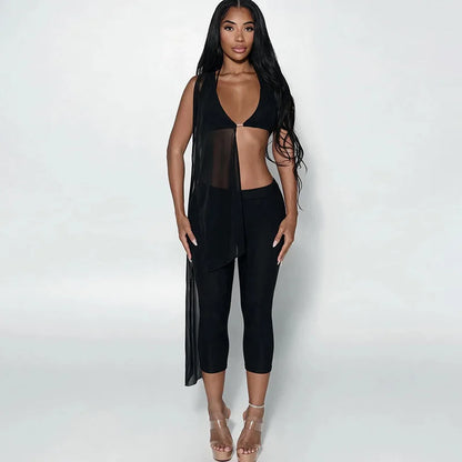 Melynda Mesh Capri Set