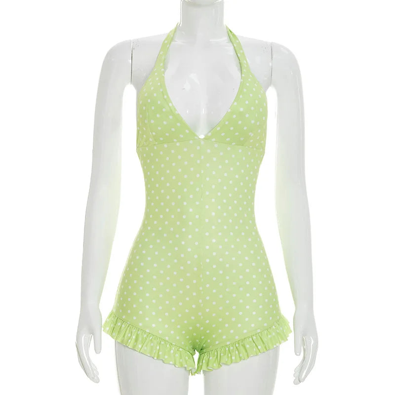 Polka Dot Ruffles Romper