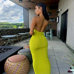 Metallic Chain Maxi Dress