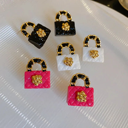 Leather Handbag Shape Earrings