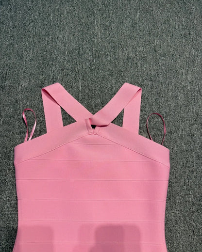 Pink Bodycon Bandage Mini Dress
