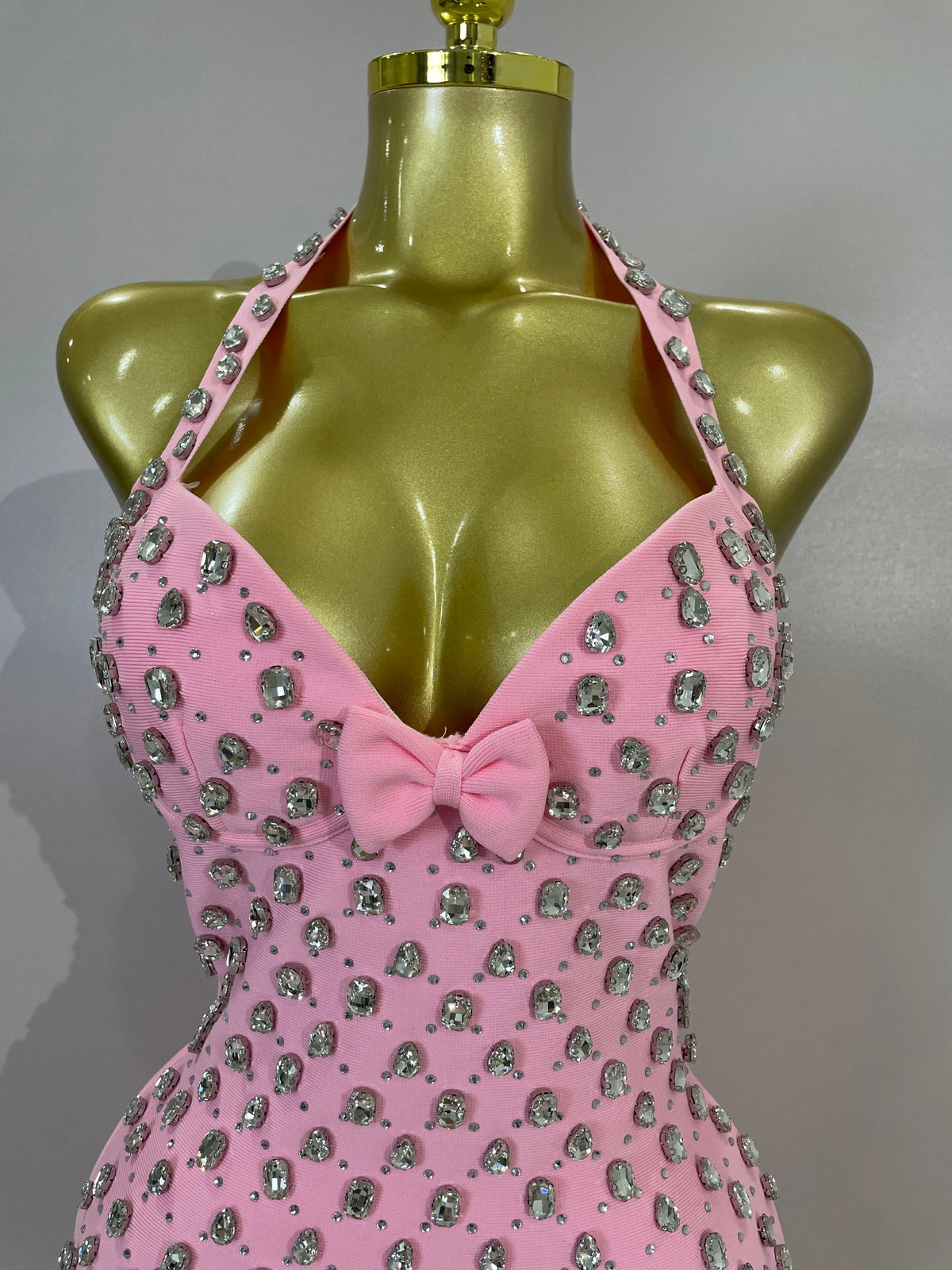 Sarah Rhinestone Bandage Mini Dress
