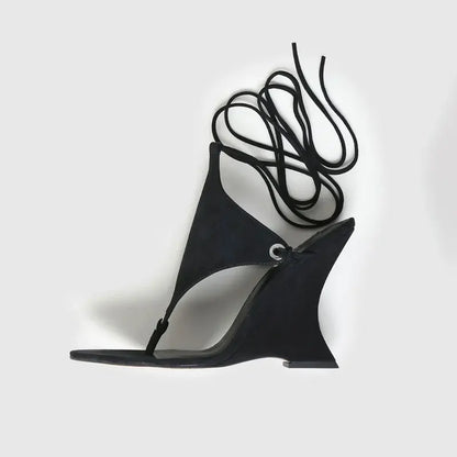 Ankle Strap Wedge High Heels